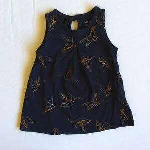 joe fresh hummingbird print cotton sleeveless swing dress 6 months baby girl
